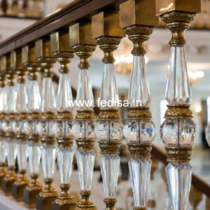 Elegant Brass Balcony Railing For Interior Decor Stainless Steel 304 Staircase Railing Design