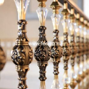 Elegant Brass Railing Design For Premium Interiors House Railing Plaster Design