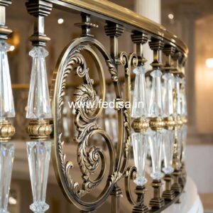 Premium Brass Handrail For Contemporary Homes Balcony Railing Wood Design