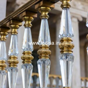 Premium Brass Handrail Design With Artistic Finish Railings Design With Glass