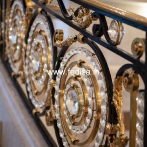 Custom Brass Staircase Railing Design For Homes Iron Square Pipe Railing Design For Balcony