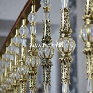 Brass Balcony Railing With Decorative Pattern Modern Outdoor Stair Railing Designs