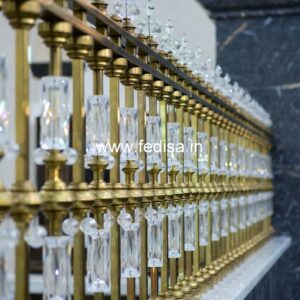 Premium Brass Railing Design For Villas Modern Stair Railing Glass