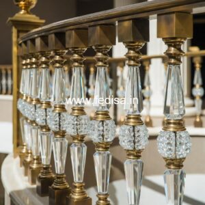 Modern Brass Balcony Railing Design Ceramic Baluster Design