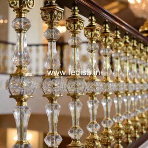 Elegant Brass Balcony Railing With Artistic Patterns Simple Wooden Railing Design For Stairs