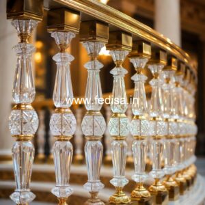 Brass Stair Railing Design With Premium Finish Wrought Iron Spindle Patterns