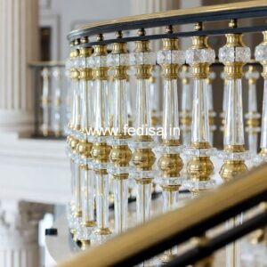 Brass Stair Railing Design For Premium Villas Khidki Design