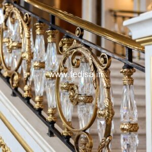 Brass Staircase Railing Design For Designer Homes Grill Ka Design