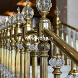 Luxury Brass Balcony Railing With Elegant Finish Iron Window Grill Design