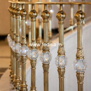 Decorative Brass Railing Design With Unique Patterns Glass Grill Design