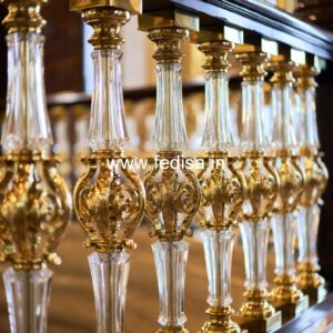 Designer Brass Staircase Railing For Villas Main Gate Grill Design