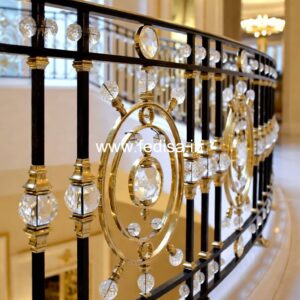 Luxury Brass Balcony Railing For Modern Architecture Window Jali Design