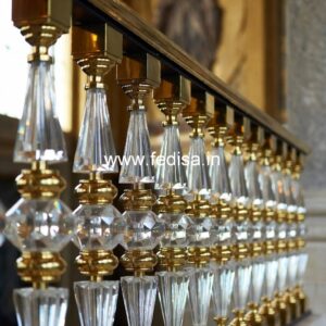 Premium Brass Staircase Railing With Fine Craftsmanship Compound Wall Grill Design