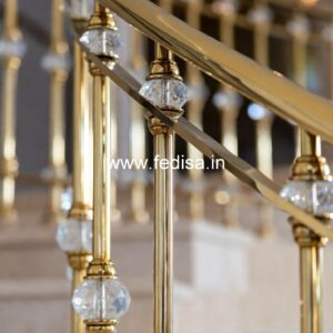 Premium Brass Stair Railing With Unique Design Safety Door Design Fabrication