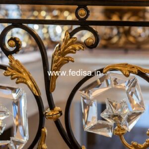 Decorative Brass Stair Railing With Elegant Finish Grill Gate Ka Design