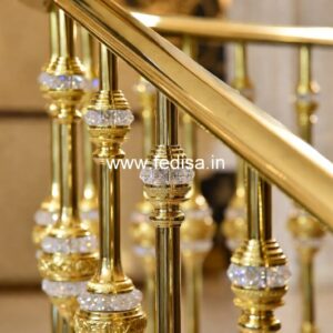 Antique Brass Balcony Railing With Designer Look Safety Grill For Main Door
