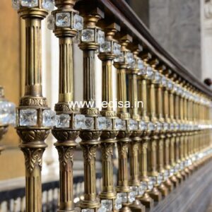 Stylish Brass Railing Design For Interior Decor Staircase Window Grill Design