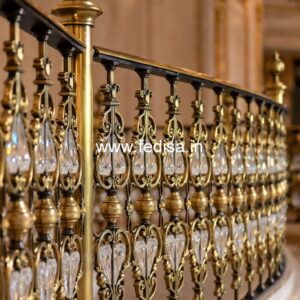 Elegant Brass Balcony Railing Design For Villas Building Grill Design