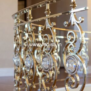 Modern Brass Railing Design For Staircase Grill Wall Design
