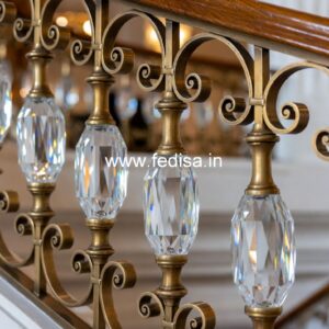 Designer Brass Handrail For Luxury Interiors Varanda Grill Gate Design