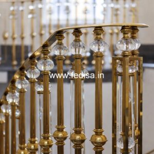 Decorative Brass Staircase Design Ideas Wooden Grill Door Design