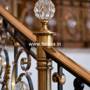 Custom Brass Staircase Railing Ideas Flower Grill Design