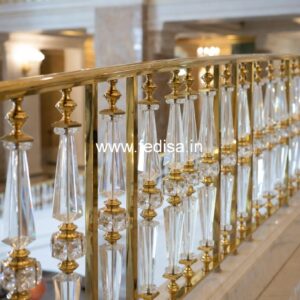 Modern Brass Balcony Railing With Sleek Finish Upvc Grill Design