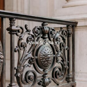 Designer Brass Stair Railing With Artistic Work Welding Designs For Windows And Doors