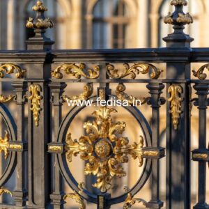 Stylish Brass Staircase Railing For Luxury Villas MS Safety Door Designs Catalog