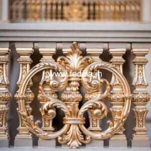 Designer Brass Staircase Handrail For Homes Normal Grill Design