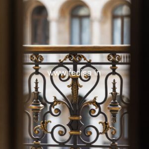 Antique Brass Railing Design With Royal Appeal Balcony Safety Grill Design For Apartments