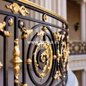 Elegant Brass Handrail Design For Interior Decor Door Grill Color