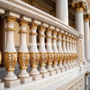 Premium Brass Staircase Railing With Fine Craftsmanship Front House Grill Design