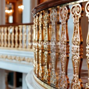 Modern Brass Balcony Railing With Elegant Appeal Grill Design For Boundary