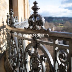 Designer Brass Stair Railing For Luxury Interiors Horizontal Grill Design