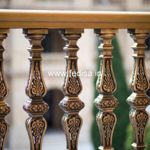 Designer Brass Balcony Railing For Stylish Homes Square Window Grill Design