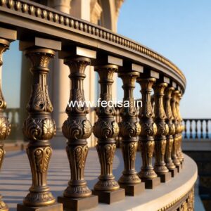 Decorative Brass Railing Design For Elegant Villas Ground Floor Balcony Grill Design