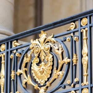 Brass Balcony Railing Design With Luxury Finish Bathroom Window Grill Design