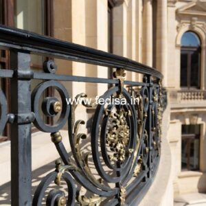 Luxury Brass Balcony Railing With Artistic Detailing Ss Window Grill Price