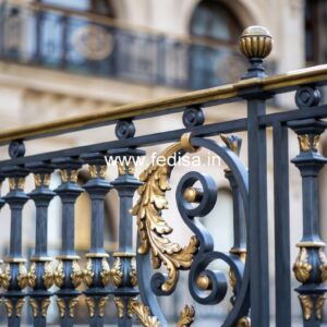 Antique Brass Staircase Railing With Elegant Style Window Grill Design Steel
