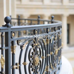 Antique Brass Railing Design For Royal Interiors Covered Balcony Grill Design
