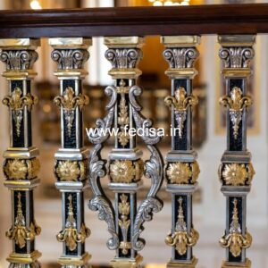 Luxury Brass Railing Design With Detailing Casting Grill Design