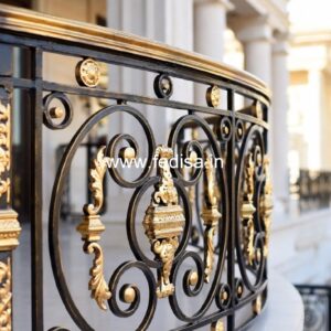 Classic Brass Staircase Design For Luxury Homes Steel Grill With Glass Price