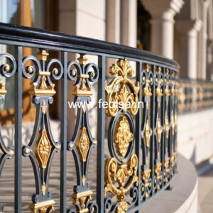Brass Balcony Railing With Artistic Work Jali Grill Design