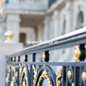 Modern Brass Balcony Railing With Sleek Finish Grill Window Simple Design