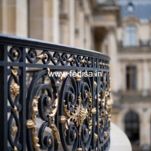 Elegant Brass Balcony Railing With Artistic Patterns New Gate Grill Design