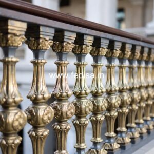 Brass Balcony Railing With Elegant Design Round Gate Grill Design