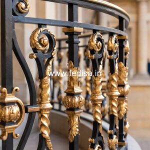 Classic Brass Railing Design For Interior Spaces Single Grill Gate Design