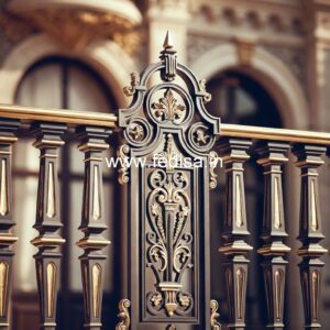 Decorative Brass Stair Railing With Unique Style Types Of Window Grill Design
