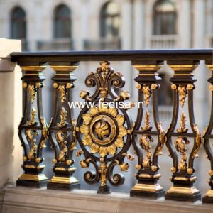 Traditional Brass Railing Design For Indian Homes Window Grill Square Bar